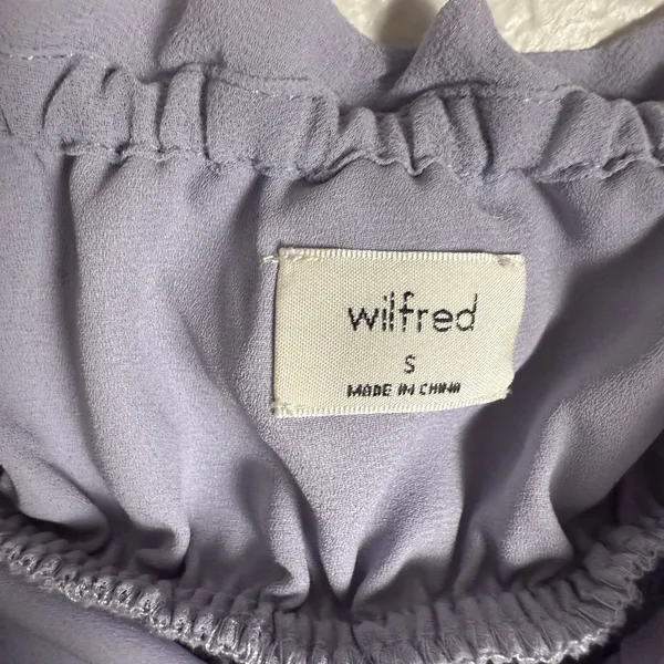 Wilfred Ballad Lavender Purple Chiffon Smocked Tie Shoulder Ruffled Top S - Image 9