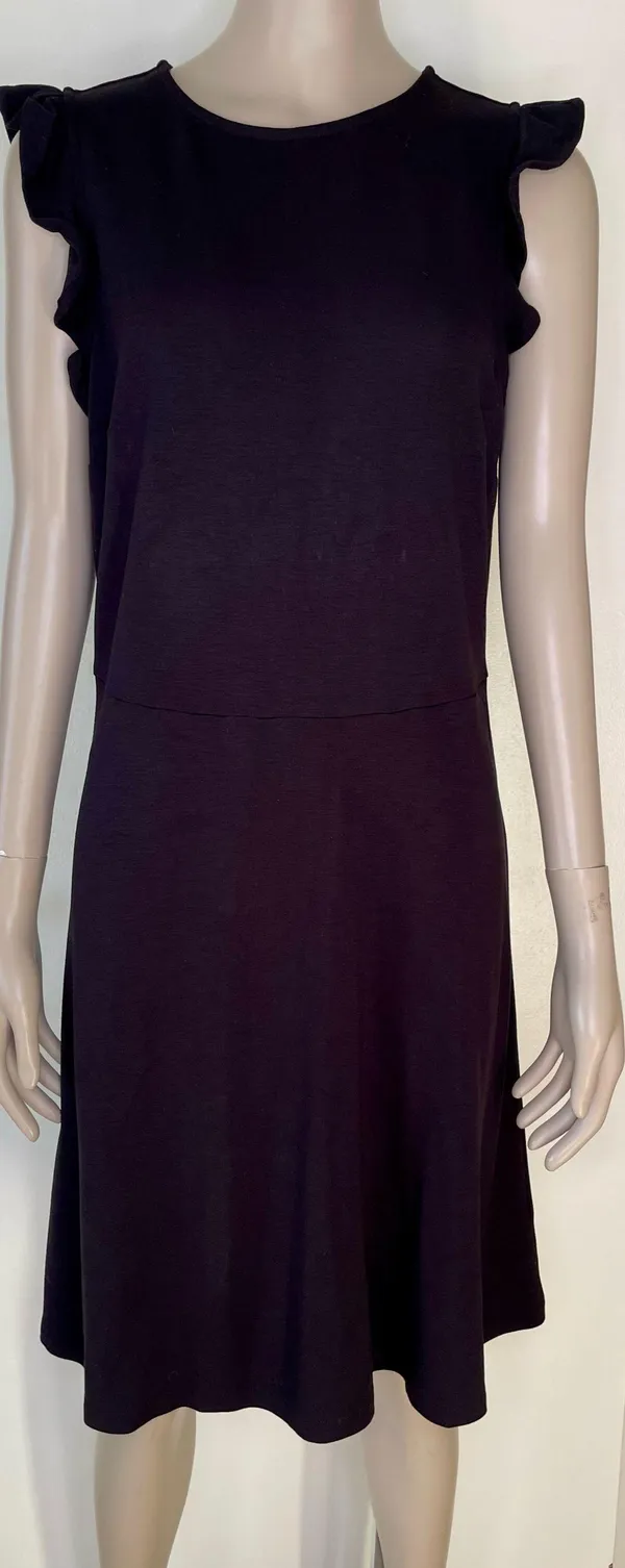 Old Navy Black Sleeveless Ruffle Trim Sheath Dress - Image 3