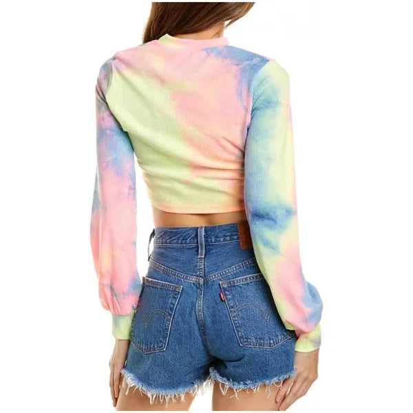 Beach Riot Marley Crop Top - Rainbow Tie Dye - Medium - Image 4
