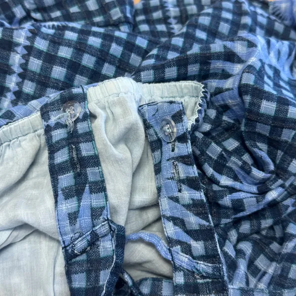 Urban Outfitters Blue Gingham Sunburst Lace Up Mini Dress Medium Summer - Image 7