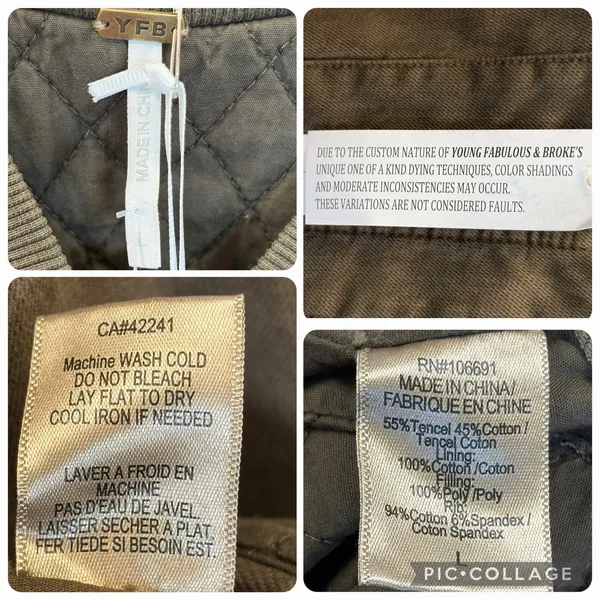 NWT‎ Young Fabulous Broke YFB Womens L Jacket Reversible Bomber Crop Army Green - Image 6
