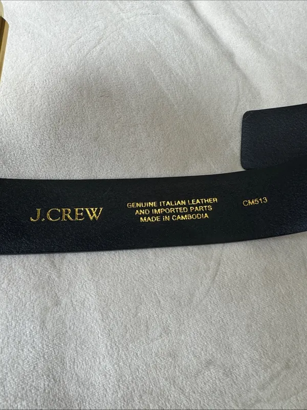 NWT J.Crew Women's Wide belt in studded Italian leather Sz S black - Image 3