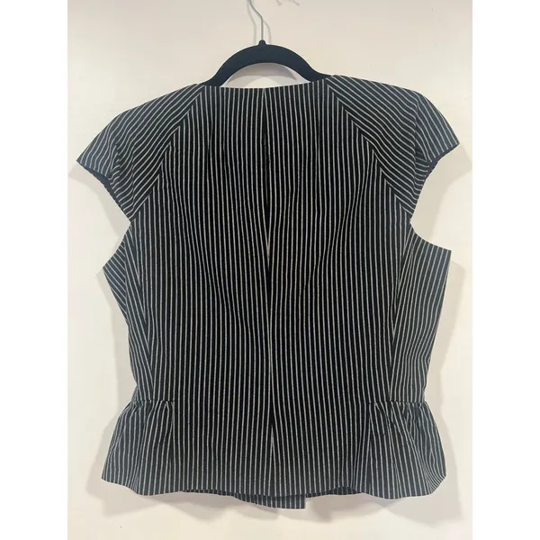 Kenneth Cole Pinstripe Structured Peplum Top 90s Minimalist 6 - Image 5
