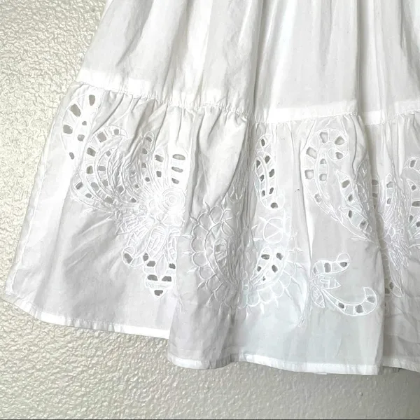 Lauren Ralph Lauren White Eyelet Cotton Broadcloth Skirt Size Medium NWT - Image 3