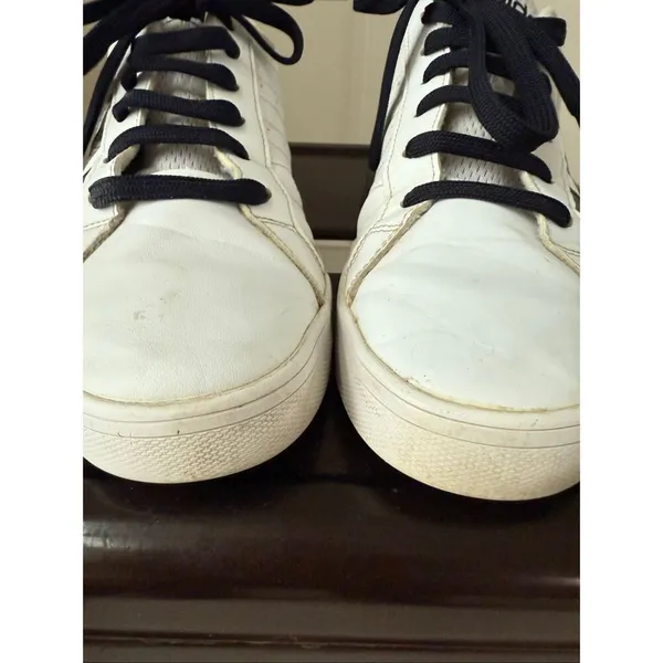 Adidas Neo Pace White Black 3 Stripe Leather Sneakers 9 - Image 3