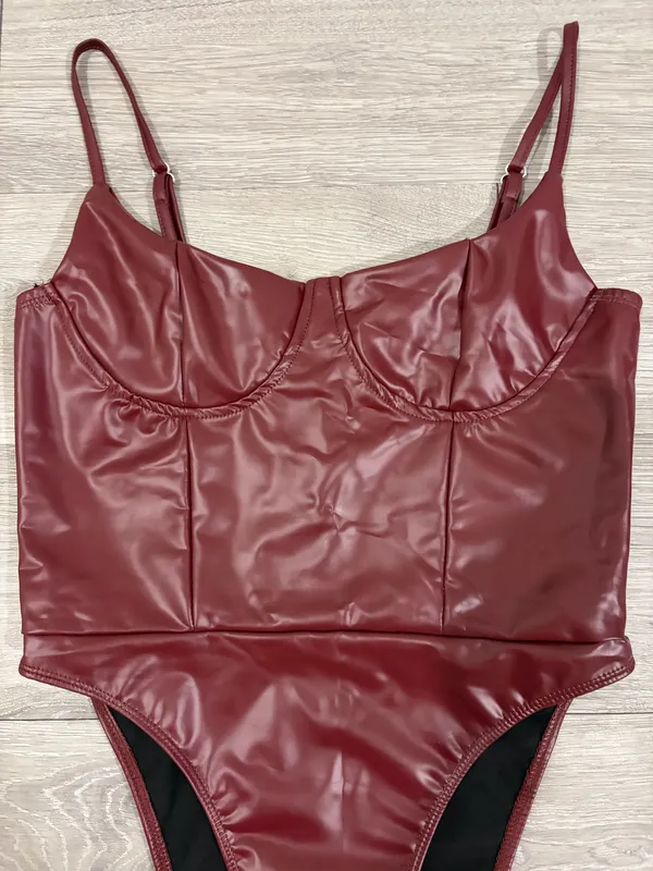 Shein Leather High Leg Body Suit - Image 4