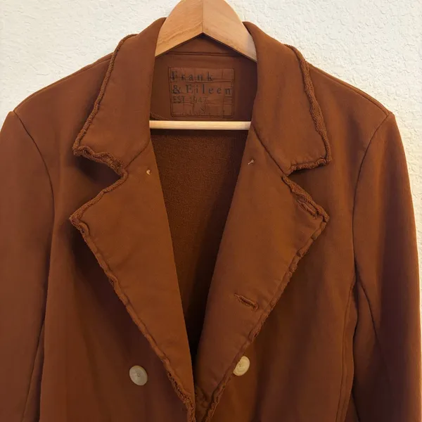 Frank & Eileen Belfast Peacoat S Cinnamon Brown Triple Fleece Preppy Minimalist - Image 5