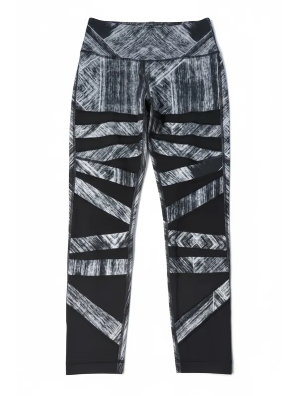 Women's Lululemon Leggings Size S Black White Patterned Athletic Pants - Image 2
