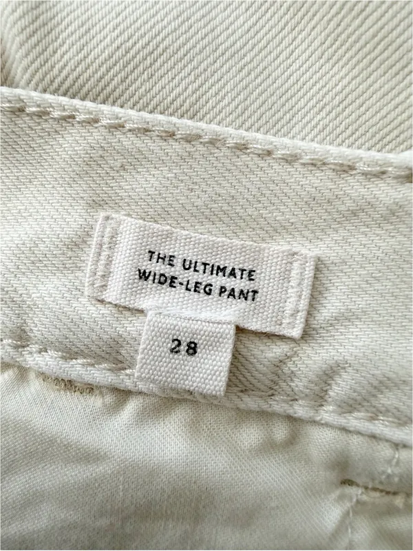 Madewell Ultimate Wide Leg Pant Cream Vintage Canvas Airy Denim NZ211 Size 28 - Image 11