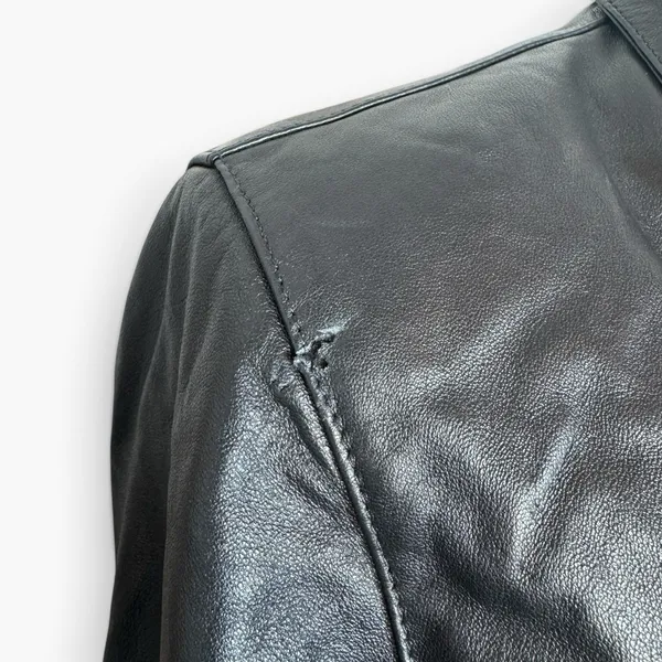 GAP Vintage Black Leather Blazer Jacket Coat Size M Matrix Minimalist Y2K 90s - Image 7