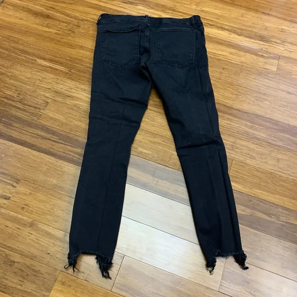 Abercrombie‎ and Fitch The Super Skinny Ankle Mid Rise Black Distressed Jeans 10 - Image 4