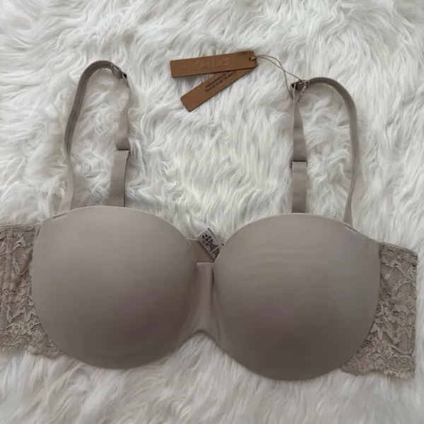 Skims Fits Everybody Lace Lightly Lined Balconette Bra Stone Size 42B - Image 4