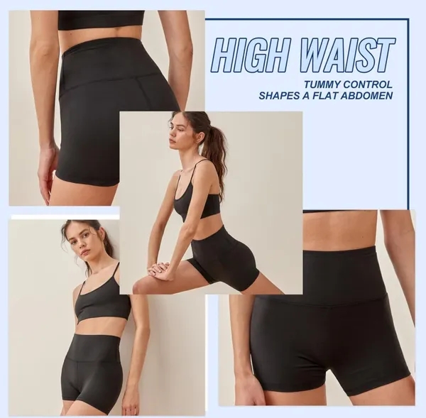 High Rise Black Bike Shorts Multiple Size L - Image 4
