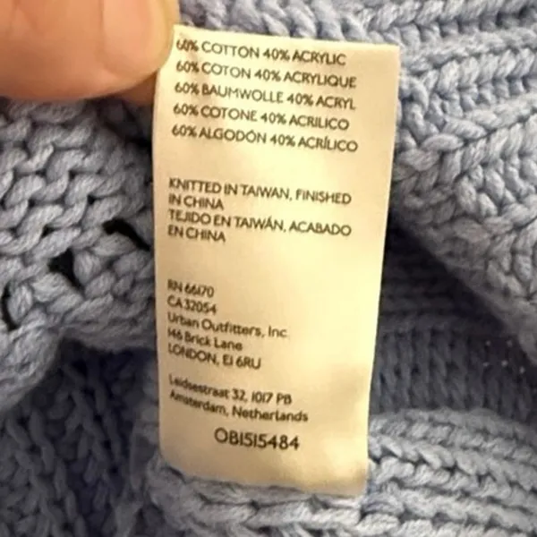 Free People Bell Song Pullover Sweater in Vintage Light Blue Small S‎ - Image 6