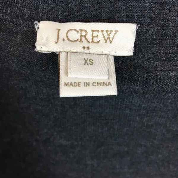 J Crew Wool Blend Dark Gray Button Up Long Sleeve Fitted Cardigan Sweater - Image 6