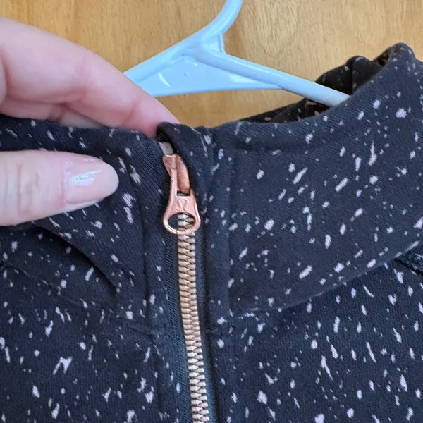 Lululemon‎ Scuba Hoodie Women 4 Black Speckled Rose Gold Full Zip Fleece - Image 3