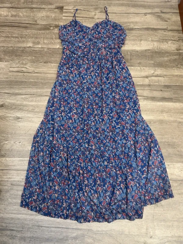 Wishlist Apparel Blue Floral Boho Maxi Dress Size L - Image 3
