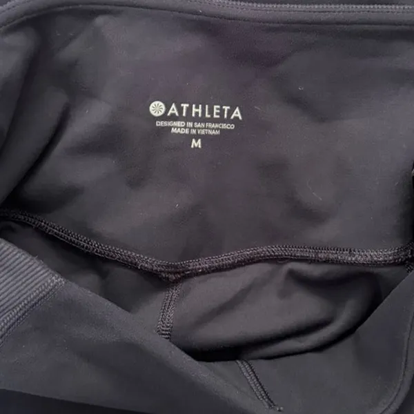 Athleta Barre Slim FlareSplit Hem Pants in Navy Size Medium - Image 4
