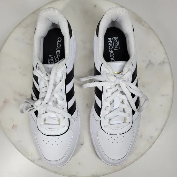 Adidas Breaknet Sleek Sneakers Womens 7 White Black 3 Stripes Athletic Shoes New - Image 15