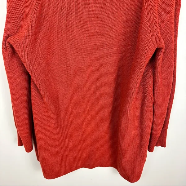 Lululemon Merino Wool Blend Ribbed Long Wrap Sweater Cardigan Cayenne Size 10 - Image 14
