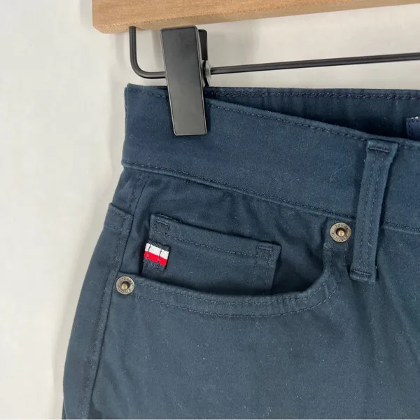 Tommy Hilfiger Lafayette Navy‎ Blue Stretch High Rise Flare Pants NWT Size 2 - Image 4