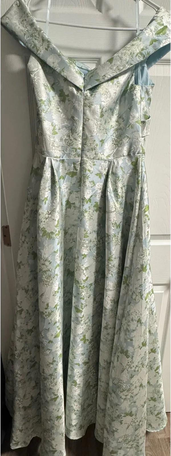 Wedtrend Floral Light Blue and Green Women's Bridesmaid/ Prom Dress - Image 5
