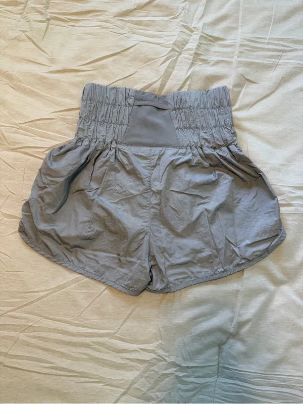 FP Movement by Free People High-Waist Smocked Athletic Shorts in grayish blue - Image 3