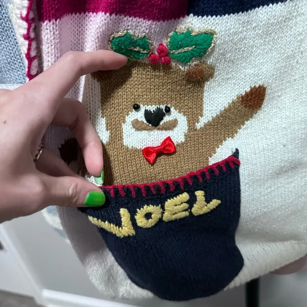 Crystal Kobe Ugly Christmas Sweater Cardigan Presents Sleigh Snowflake Noel - Image 6