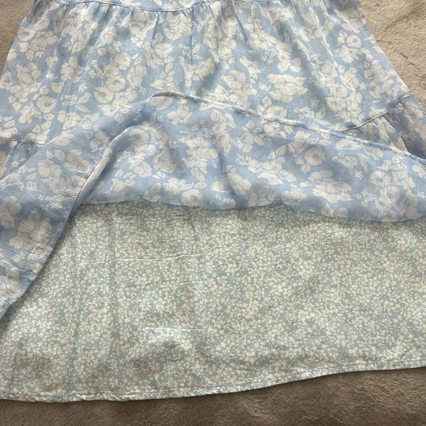 Abercrombie & Fitch Light Blue Floral Slip Boho Dress M - Image 4