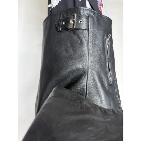 River Road Women's Small Black Cowhide Leather Motorcycle Moto Biker Jacket - Image 8