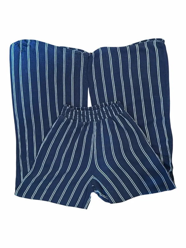 Forever 21 Navy Striped Wide-Leg Pants - Image 5