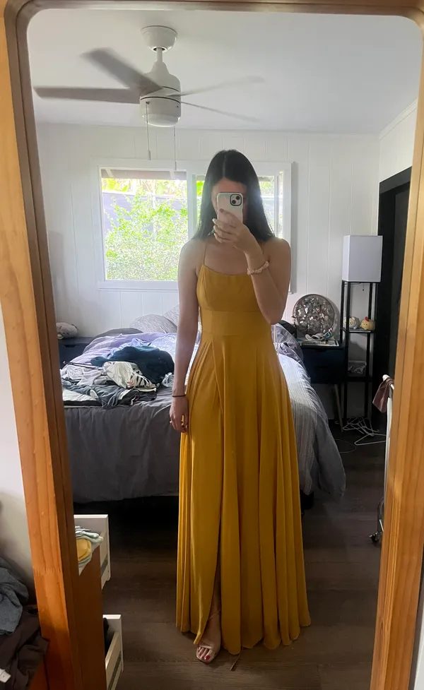 Lulus Dreamy Romance Mustard Yellow Backless Maxi Dress - Image 10