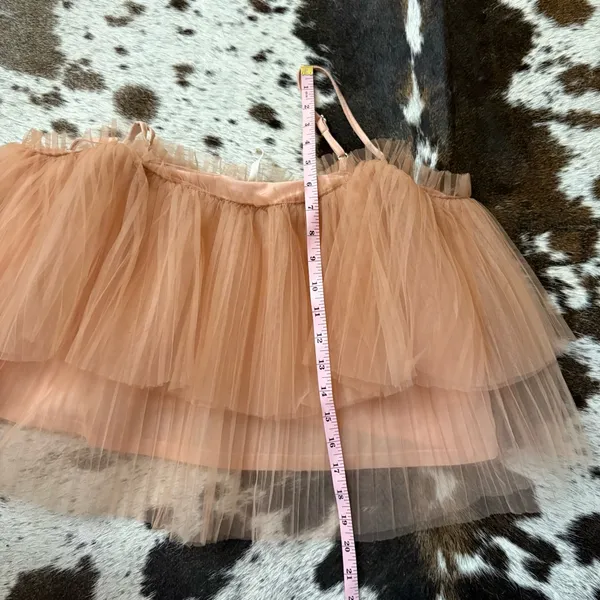 ANTHROPOLOGIE Tan Pleated Tulle Tank Size Medium‎ - Image 10
