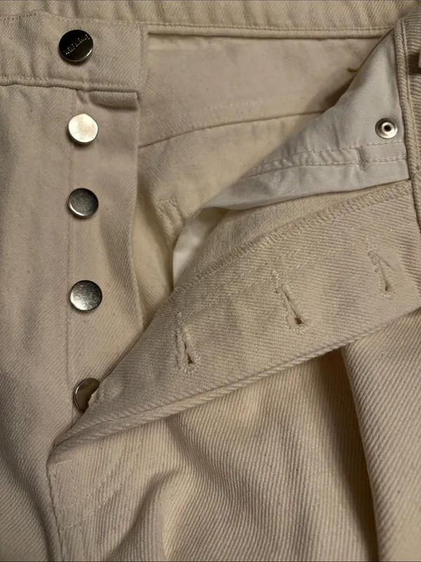 Djerf Avenue Relaxed Jeans 100% Organic cotton button fly cream Size 25 NWOT - Image 8