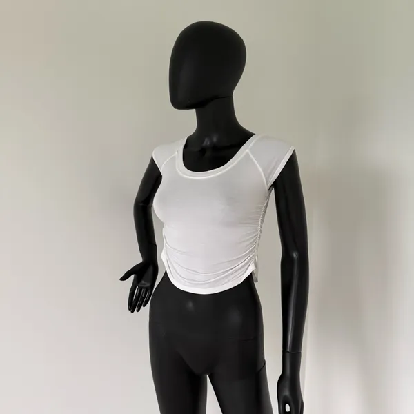 Slim Top T-Shirt Short Sleeve Top Tee Blouse Slim Fit Top Shirt Cropped Top Casual - Image 2