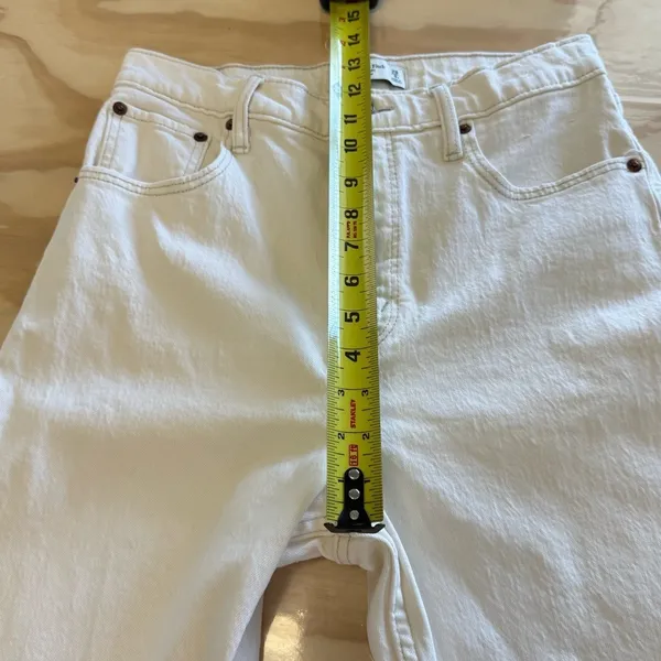 Abercrombie & Fitch Petite Ultra High Rise Ankle Straight Jeans Stretch Cream‎ - Image 11