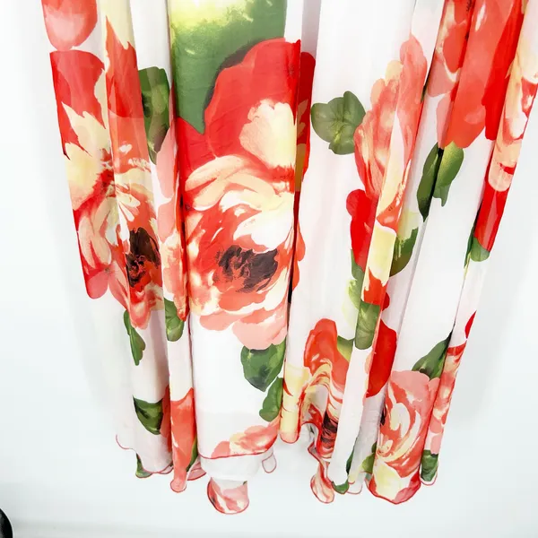 NWT Akira Womens Resort Vacation Tropical Floral Elastic Waist Maxi Skirt Size L - Image 3