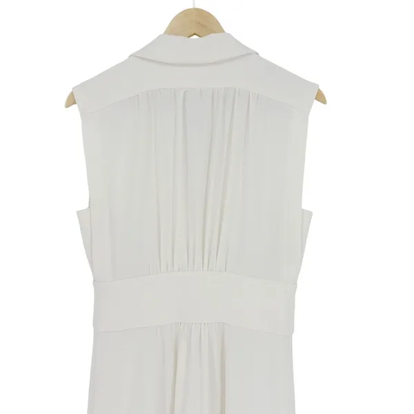 ba&sh Lady Dress Women XS Off-White‎ Sleeveless Button Front Midi Parisian Chic - Image 11