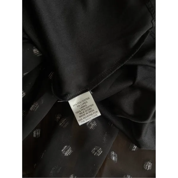 Black Metallic Dot Tiered Midi Skirt Boho Romantic Flowy Skirt - Image 8