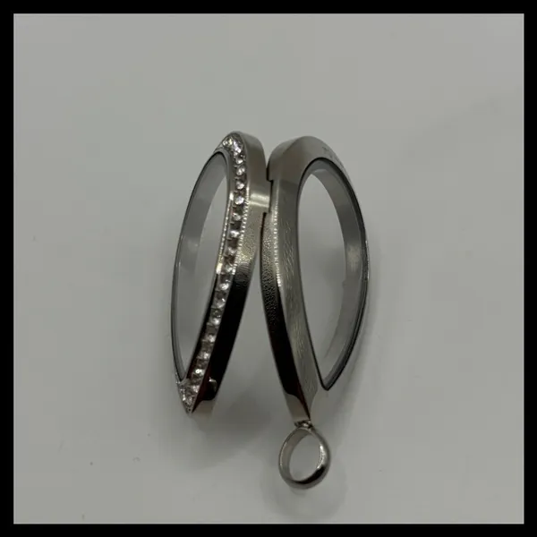 Origami Owl Teardrop‎ Locket Womens Silver Rhinestone Floating Charm Jewelry - Image 4