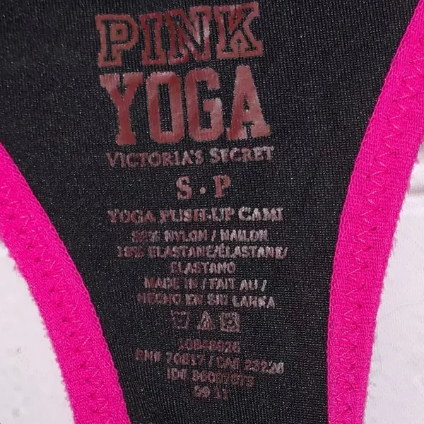Victoria's Secret PINK Black Racerback‎ Tank Top with Pink Trim Push Up Cami - Image 4