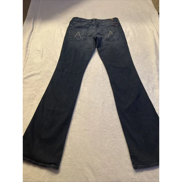 7 FOR ALL MANKIND Women jeans A Pocket Stretch Flare Mid Rise sz 31 - Image 7