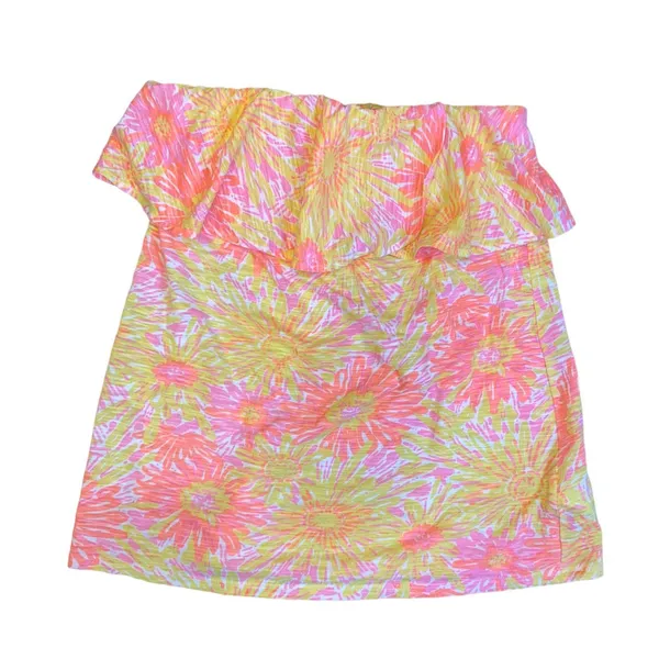 Lilly Pulitzer Wakely Floral Ruffle Tube Top Small - Image 3