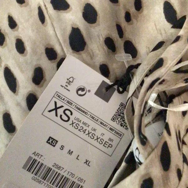 NWT Zara Animal Leopard Print Mini Dress‎ Cross Strap Sz. XS - Image 4