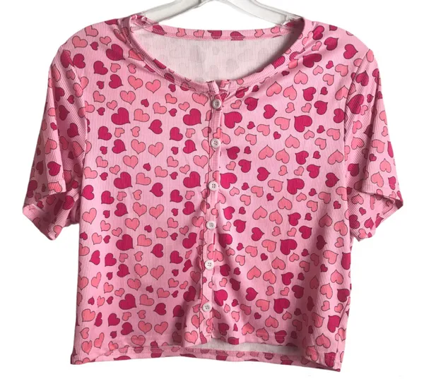 SheIn All Over Heart Crop Top - Image 4