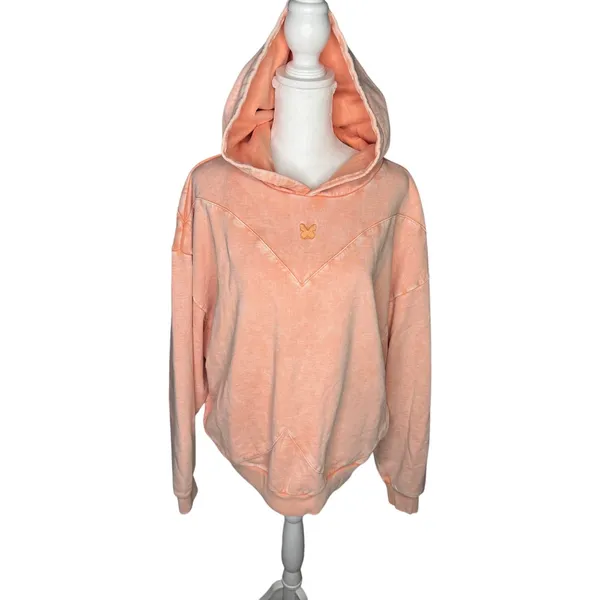 Voight By Valentina Peach Butterfly Oversized Hoodie Soft Girl Y2K NWT Small - Image 6