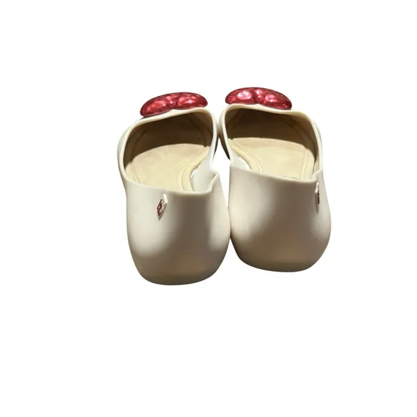 Zaxy Cream PVC Jelly Ballet Flats Metallic Pink Hears Women's Size 5 Brazil - Image 4