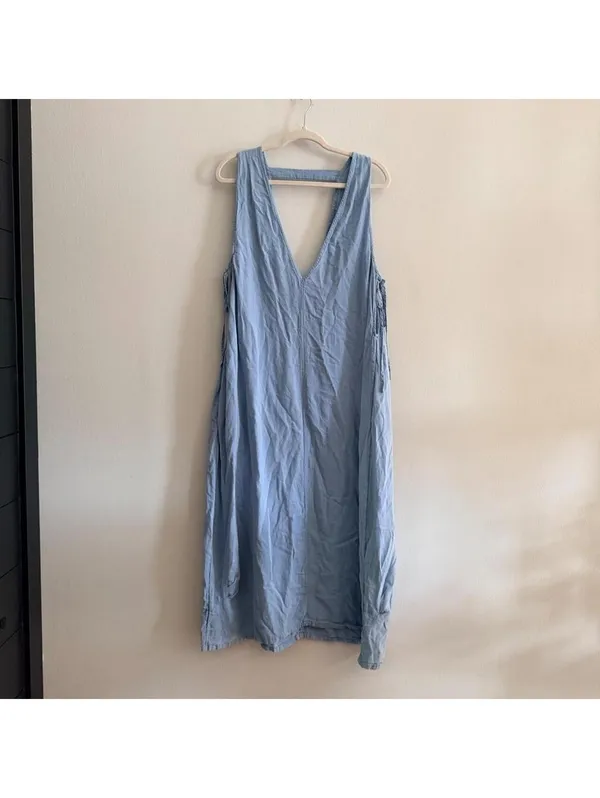 Anthropologie Celandine Plunge-Neck Linen Blend Maxi Dress - Image 4