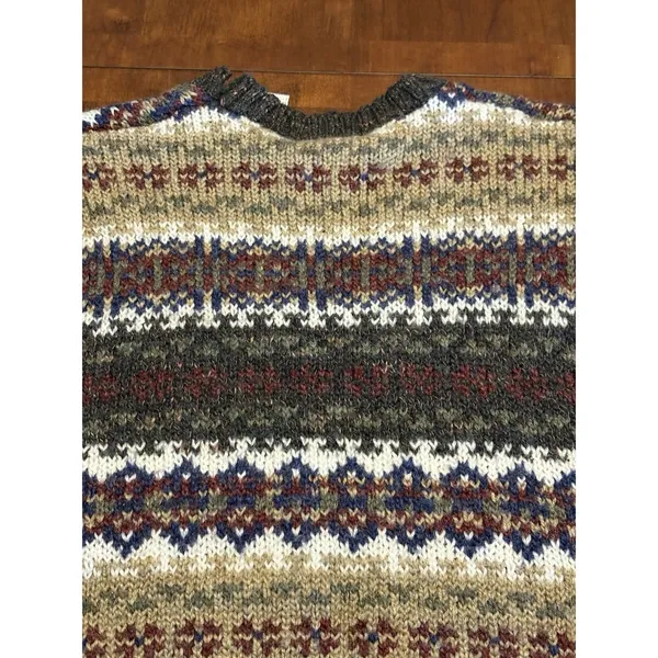 Carolyn Taylor For by Design Sweater Fair Isle Knit Pullover Striped Grandpa Y2K - Image 8