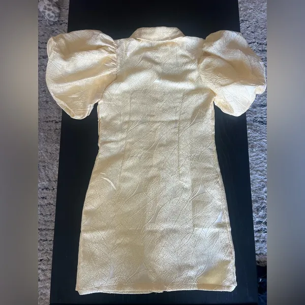 Petite Lemon Puff Sleeve Mini Dress Yellow Size XS - Image 7